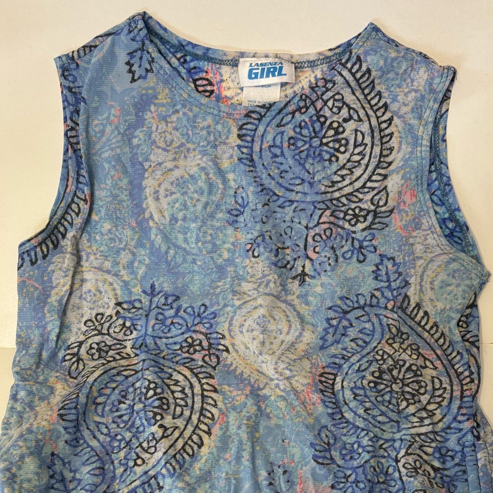 LA SENZA GIRL Blue and Pink Patterned Tank Top